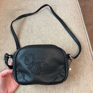 Juicy couture black leather crossbody bag
